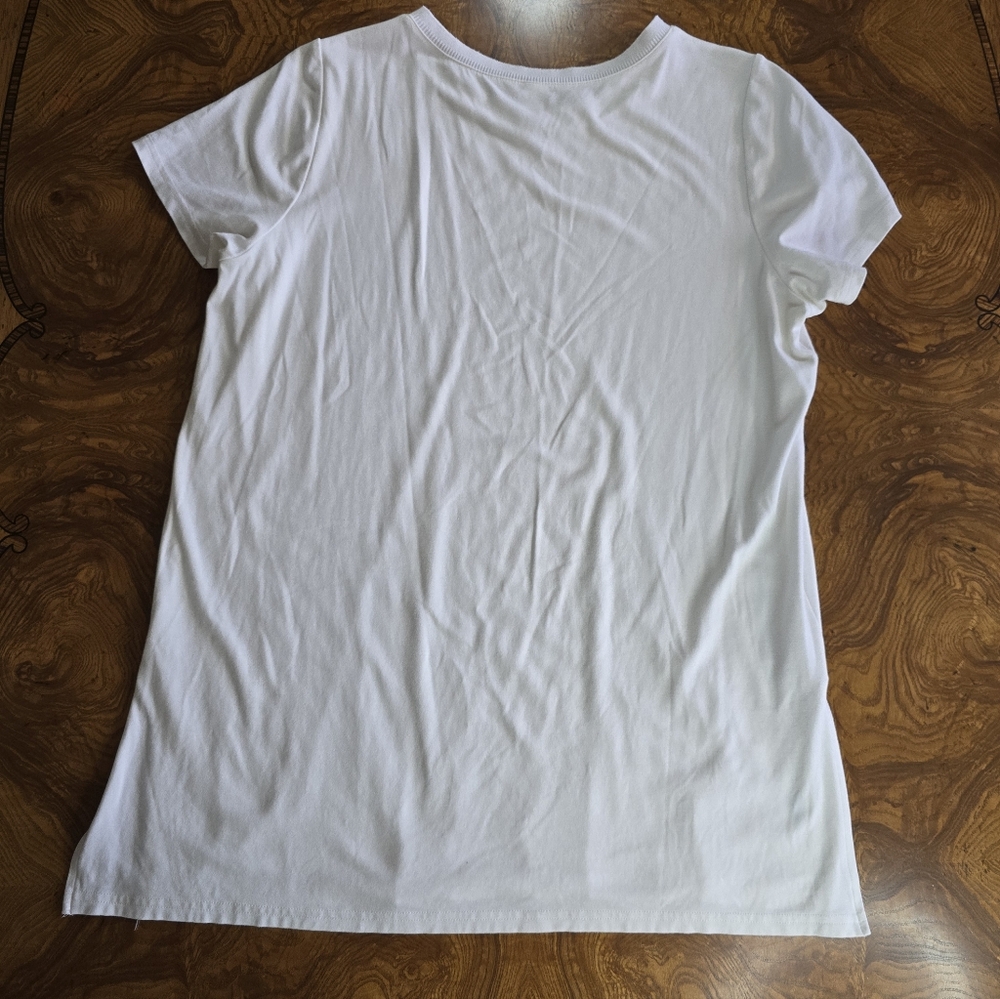 SPANX Womens Crew Neck Tee, White, size large. - Picture 2 of 6